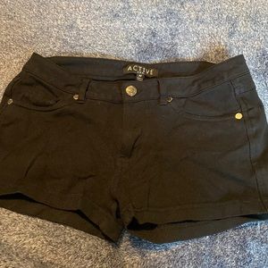 Black stretchy jean shorts